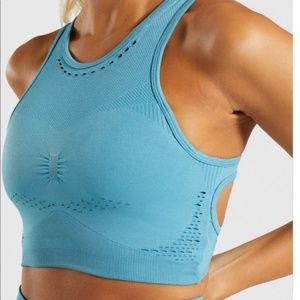 Gymshark Flawless Knit Sports Bra - Sea Blue